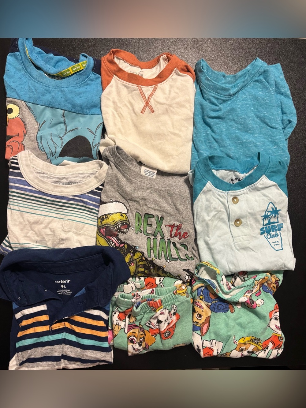 boys 4t bundle- 7 short sleeve shirts and a pajama set